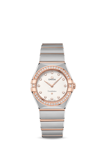 Omega Constellation Manhattan 28 Quartz Stainless Steel / Sedna Gold / Silver-Diamond / Diamond
